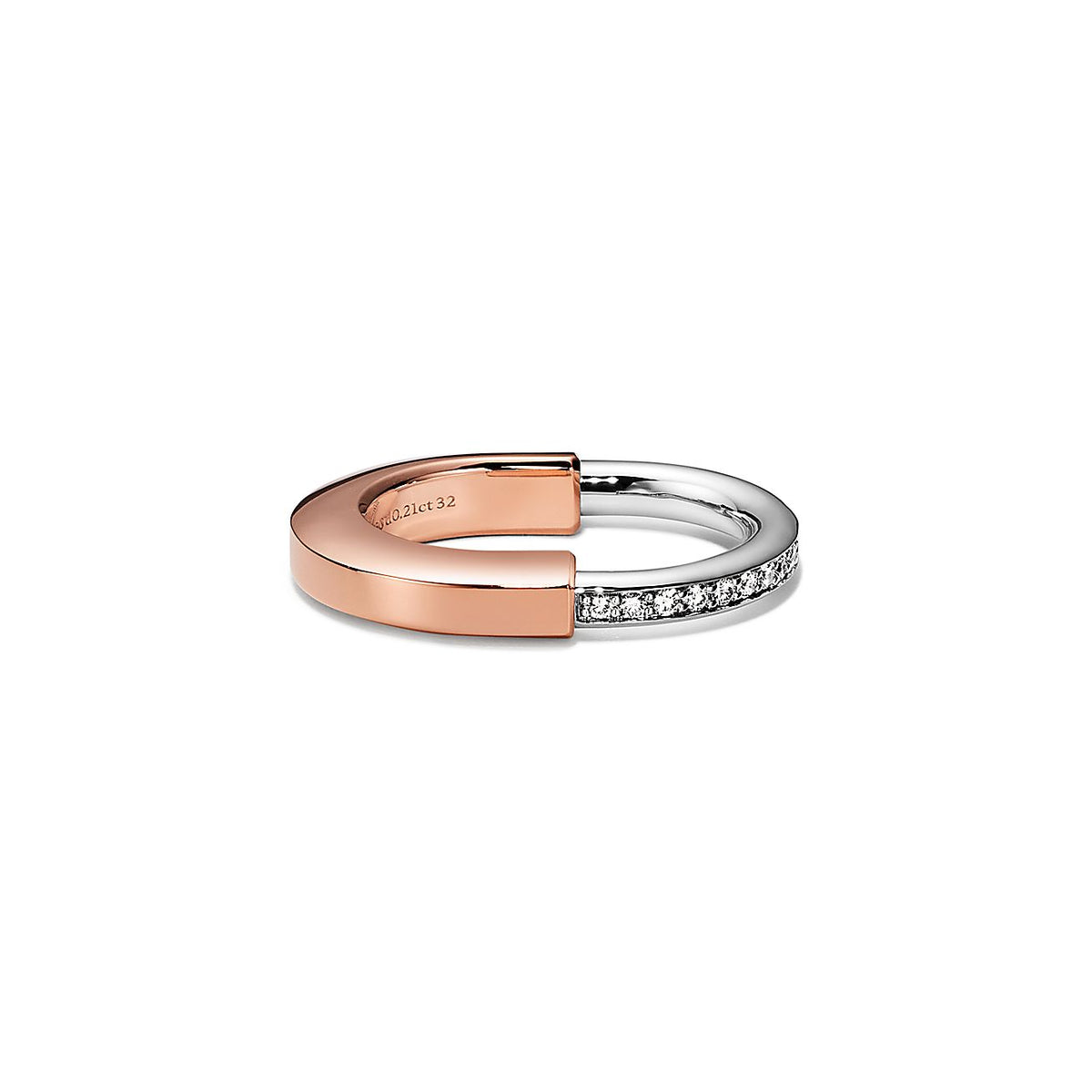 Anillo Lock Rosa Plata con Zirconias