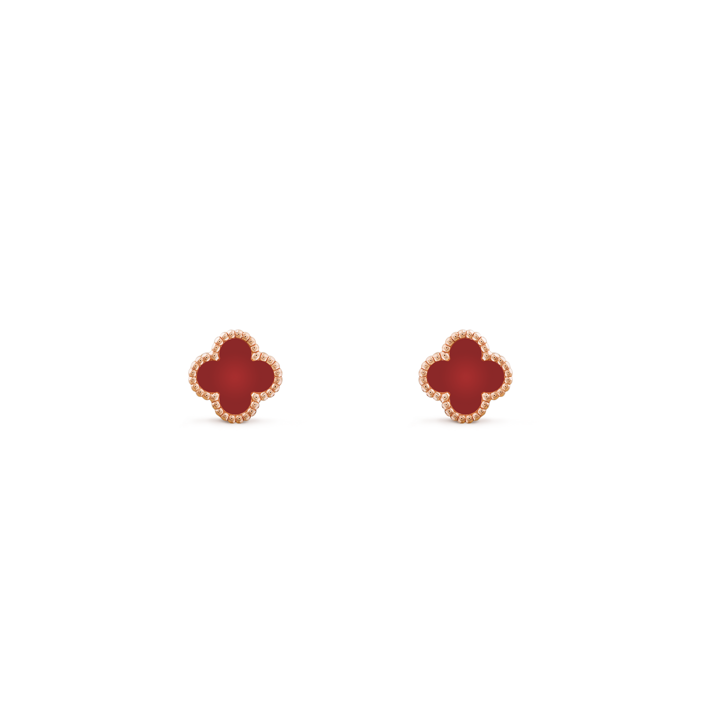 Pendientes Trébol Dorado y Rojo Pequeños