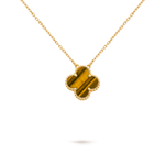 Collar Trébol Dorado y Marrón