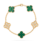 Pulsera Trébol Verde y Blanco