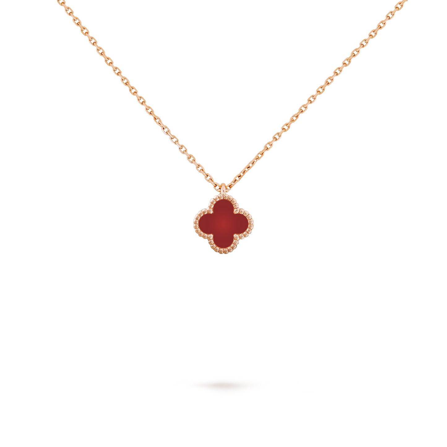Collar Trébol Rosado y Rojo