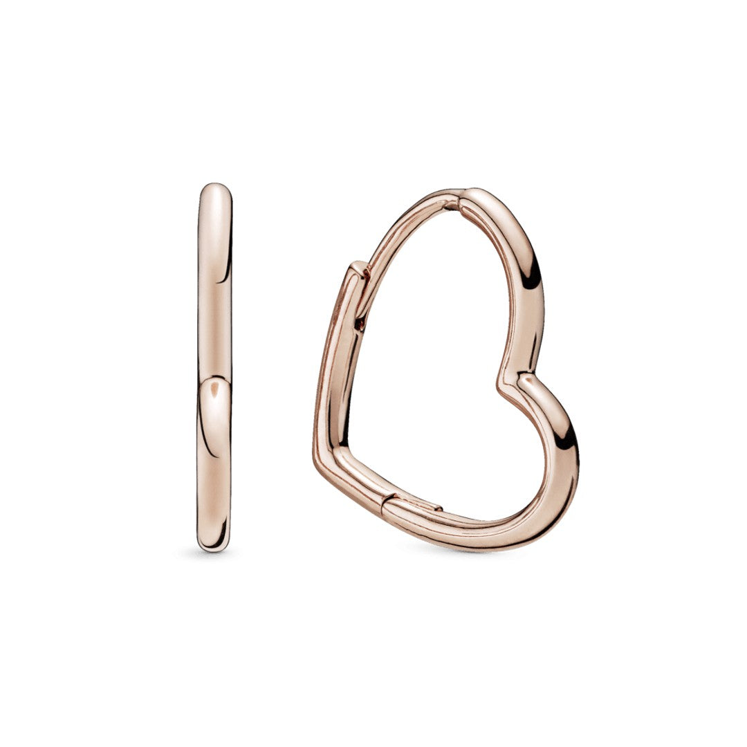 Pendientes Aro Corazón Rosado