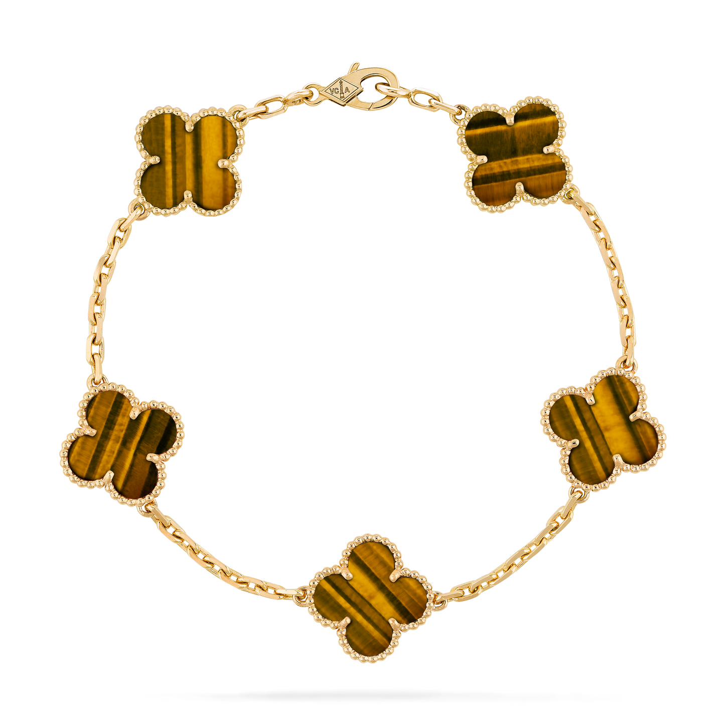 Pulsera Trébol Dorada y Marrón