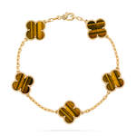 Pulsera Trébol Dorada y Marrón