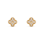 Pendientes Trébol Dorado y Blanco