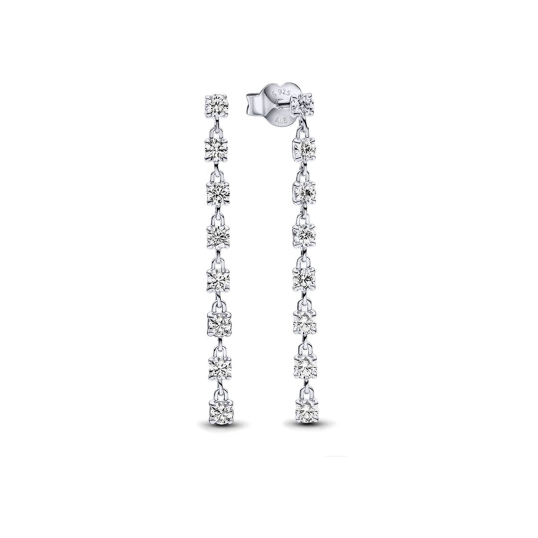 Pendientes Tira Plateada Colgante