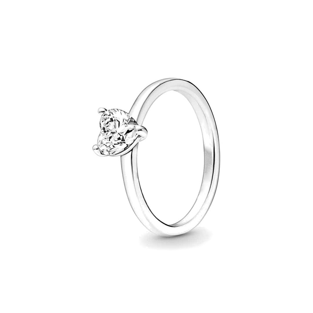 Anillo Clásico Corazón Brillante