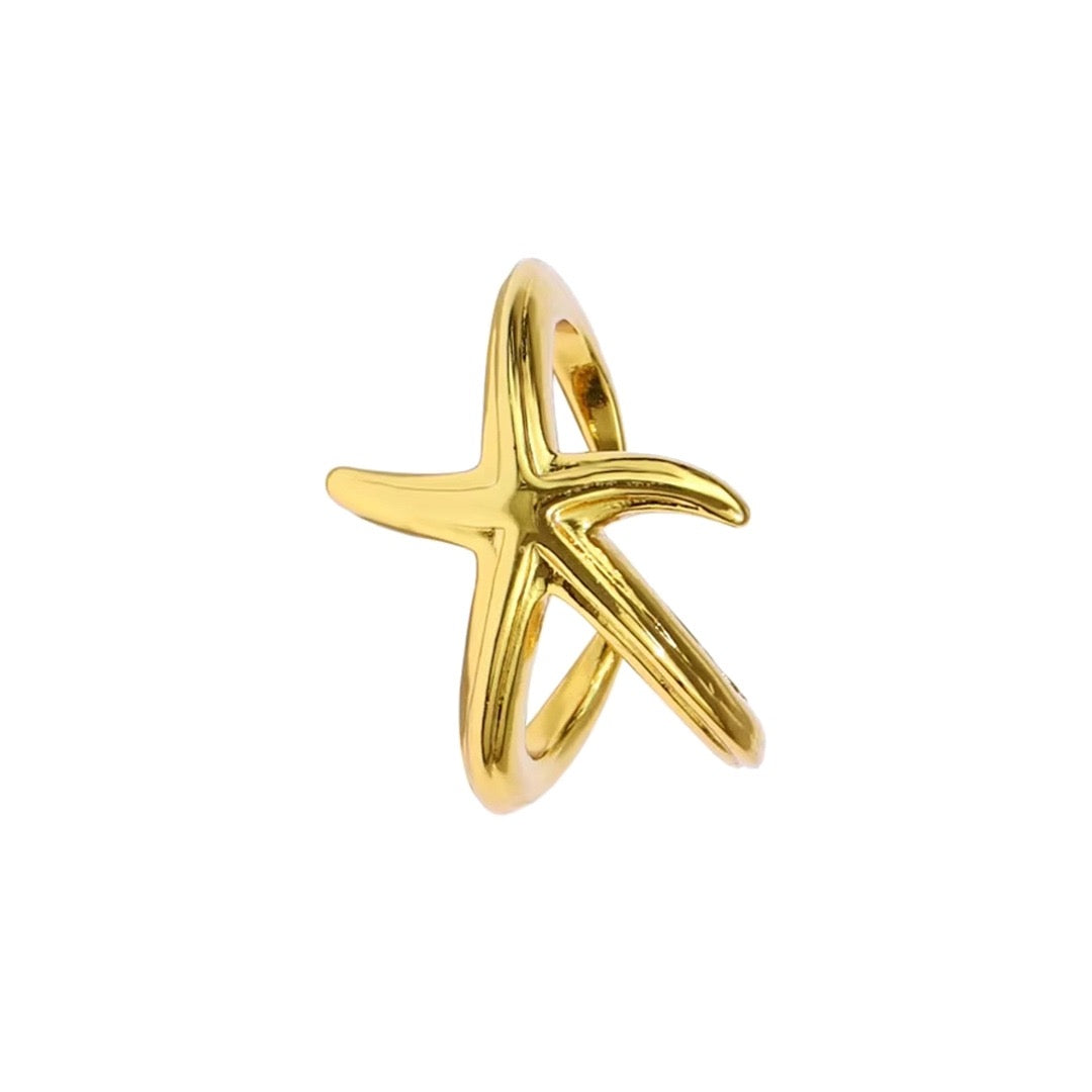 Anillo Estrella de Mar Dorado