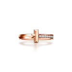 Anillo T Rosado y Zirconias