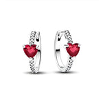 Pendientes Aro Corazón Rojo