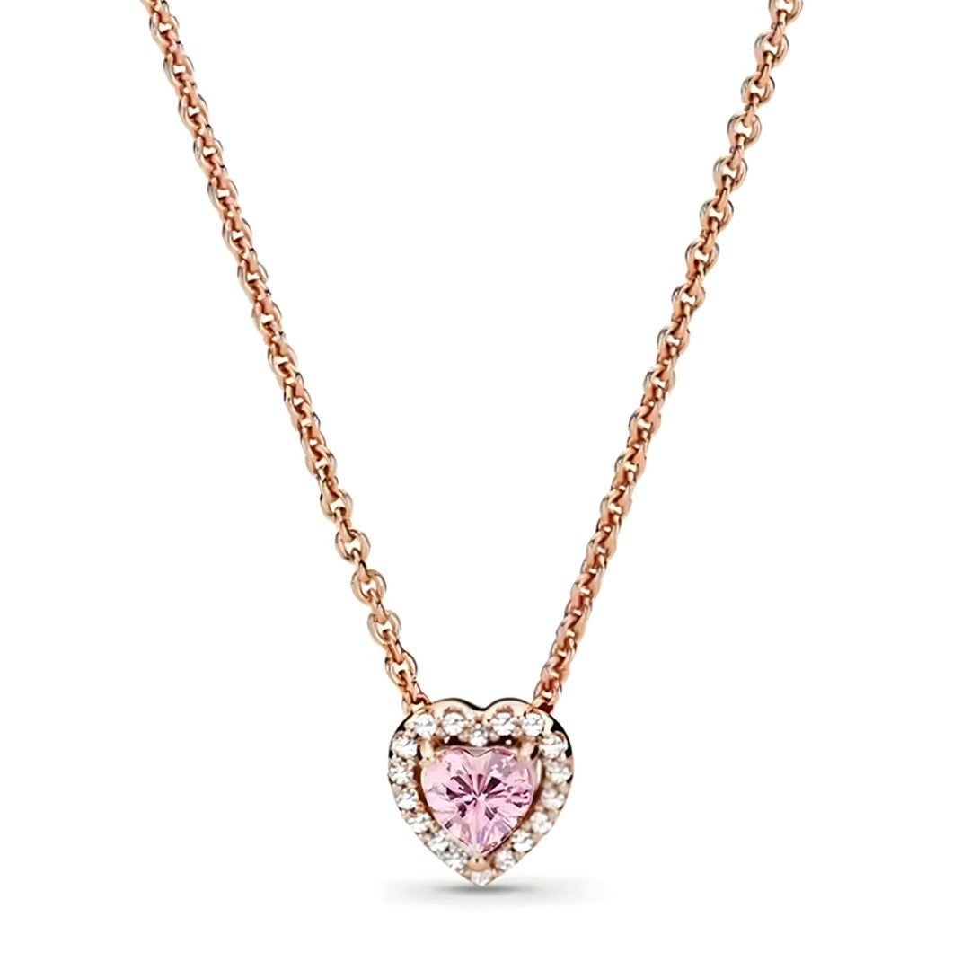 Collar Rosado Corazón Rosa