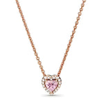 Collar Rosado Corazón Rosa