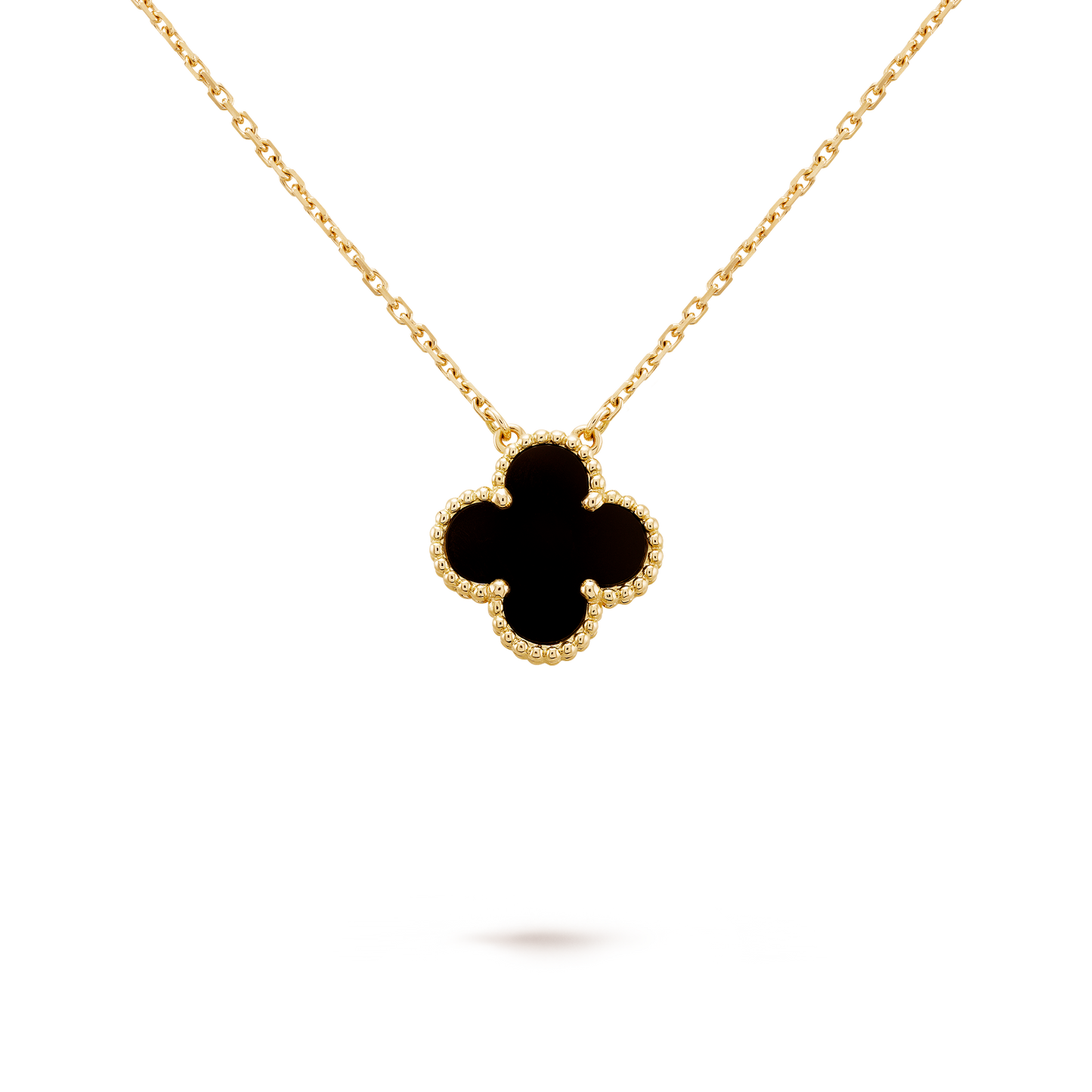 Collar Trébol Dorado y Negro