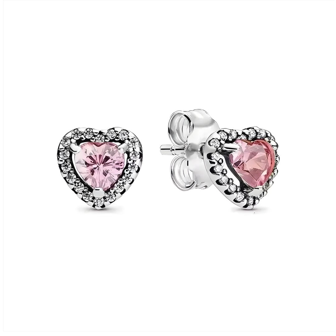 Pendientes Corazón Rosa