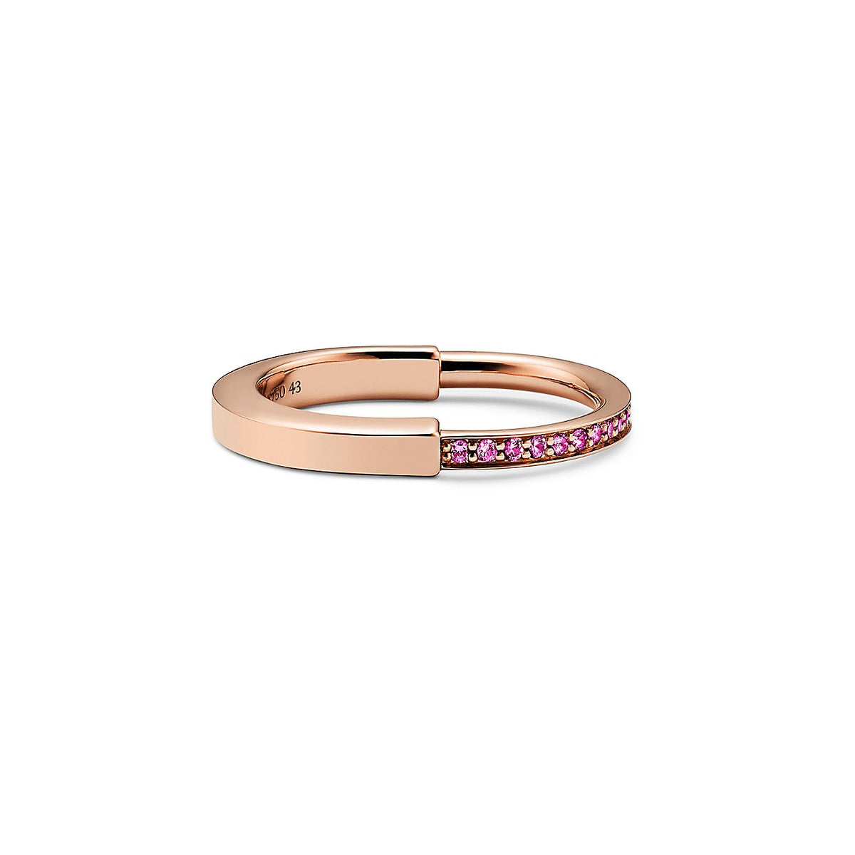 Anillo Lock Rosado Zirconias Rosadas