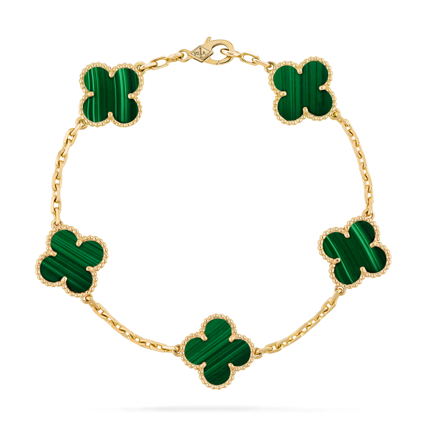 Pulsera Trébol Dorada y Verde