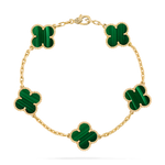 Pulsera Trébol Dorada y Verde