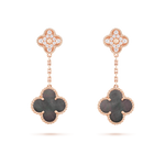 Pendientes Trébol Colgantes Rosado