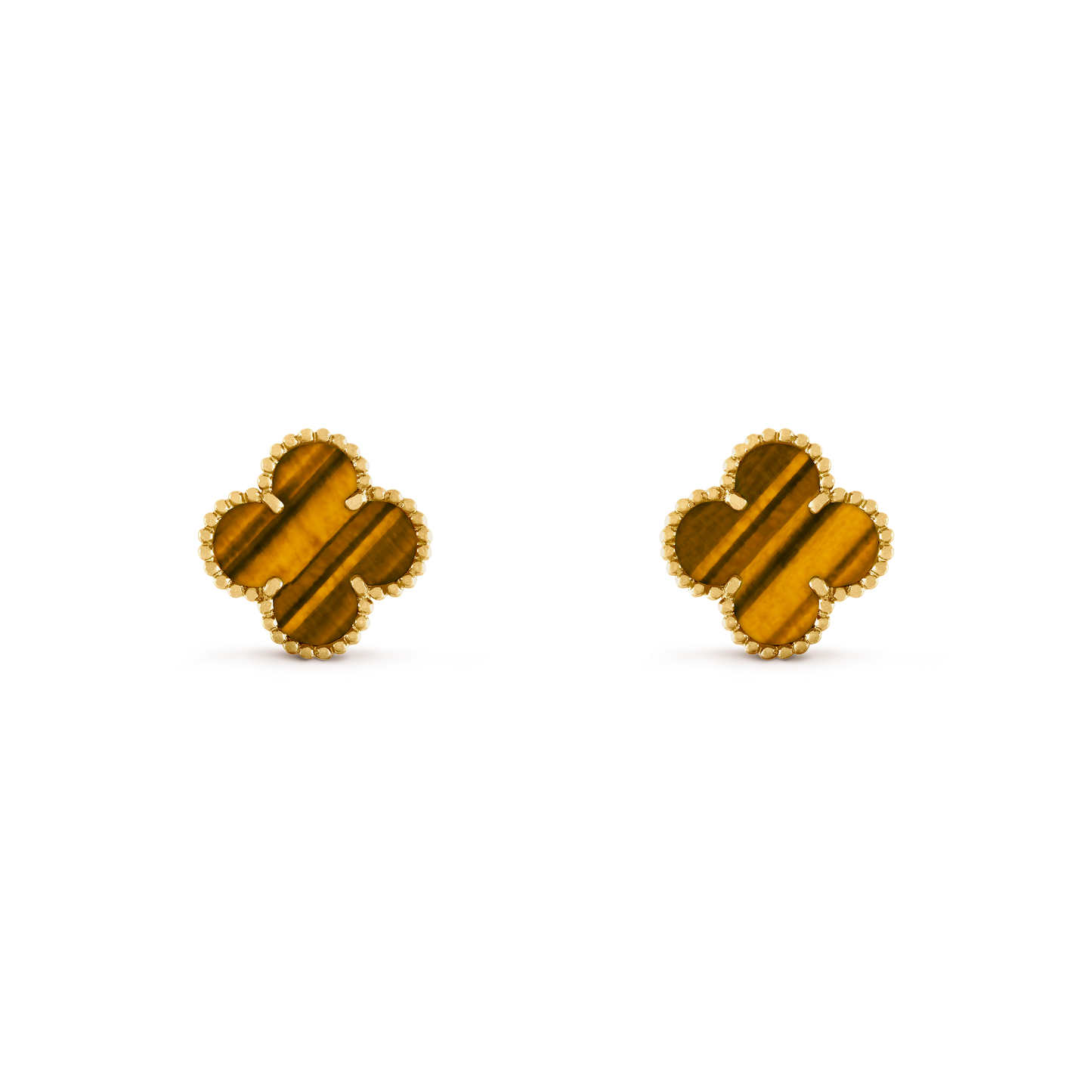 Pendientes Trébol Dorado y Marrón