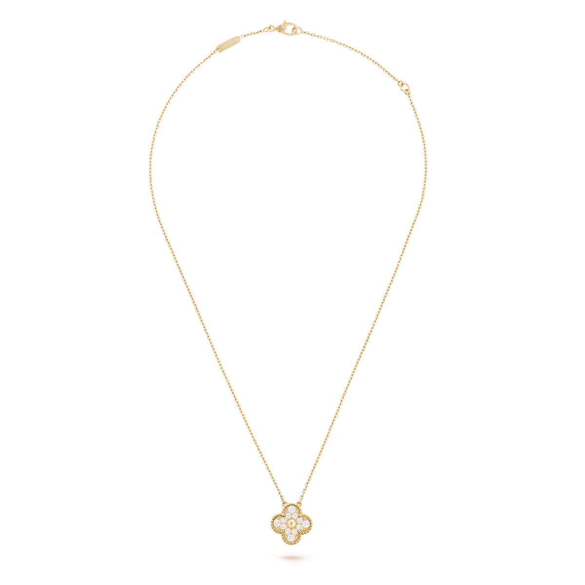 Collar Trébol Dorado y Blanco
