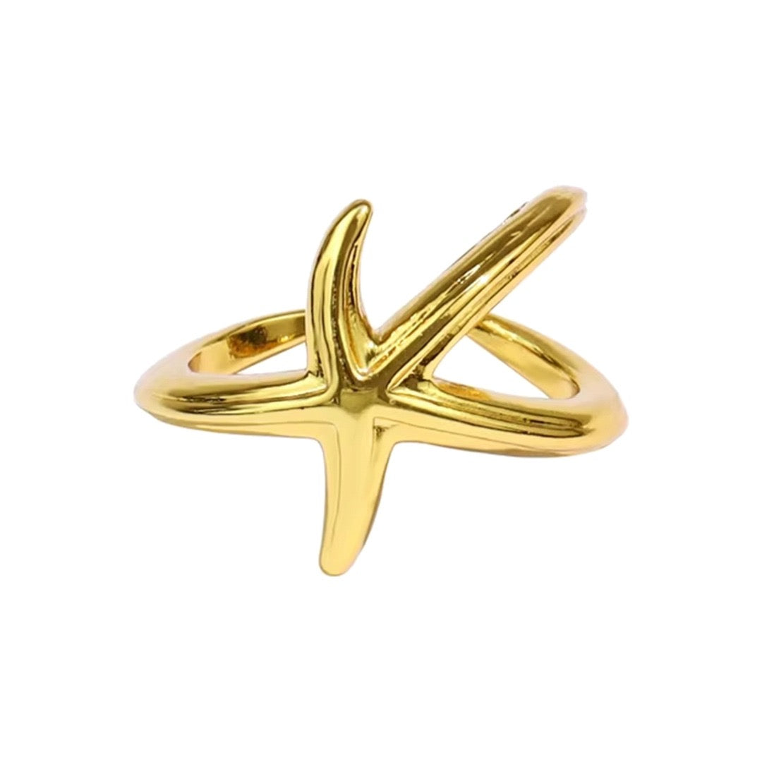 Anillo Estrella de Mar Dorado