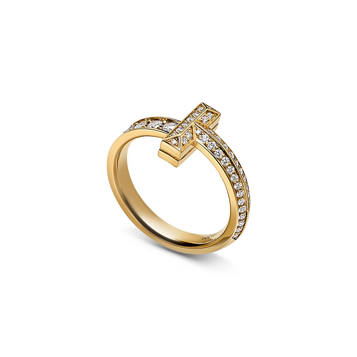 Anillo T1 Dorado Full Zirconias