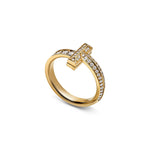 Anillo T1 Dorado Full Zirconias