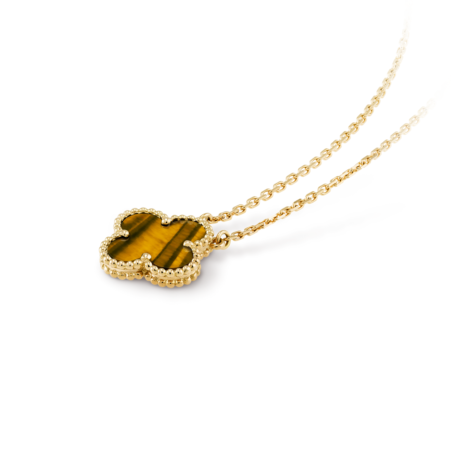 Collar Trébol Dorado y Marrón
