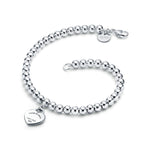 Pulsera Corazón Colgante Plateado