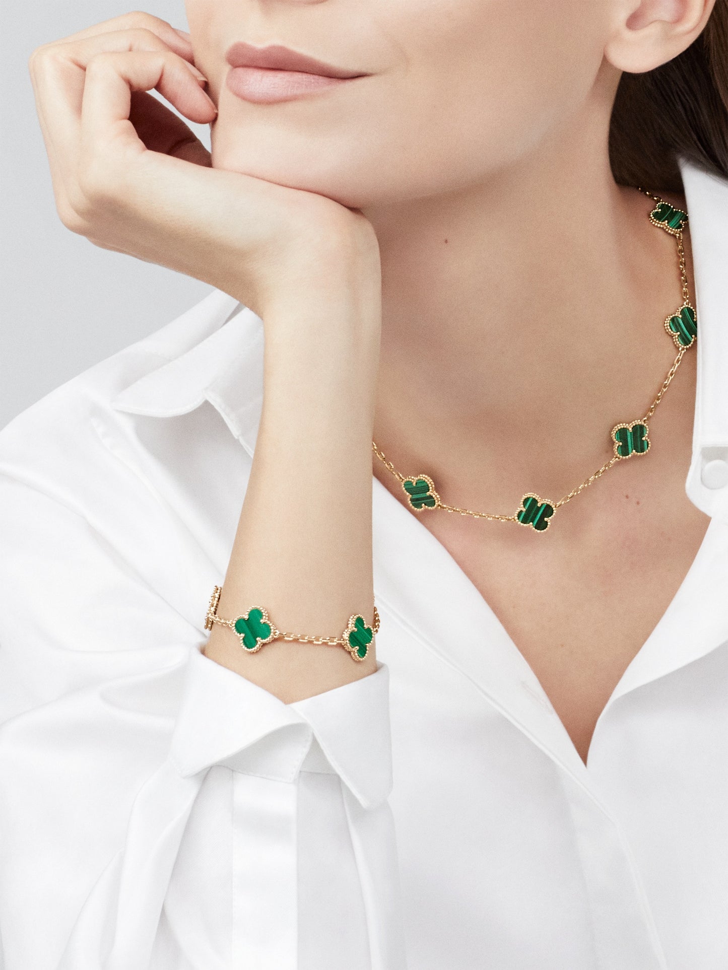Pulsera Trébol Dorada y Verde