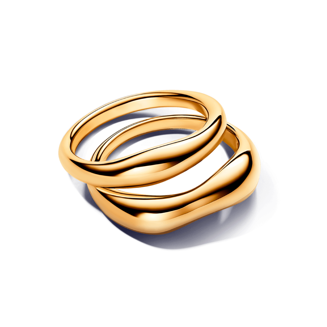 Anillo Doble Orgánico Dorado