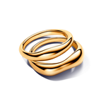 Anillo Doble Orgánico Dorado