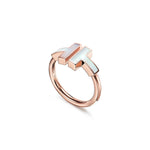 Anillo Rosado T Plateada
