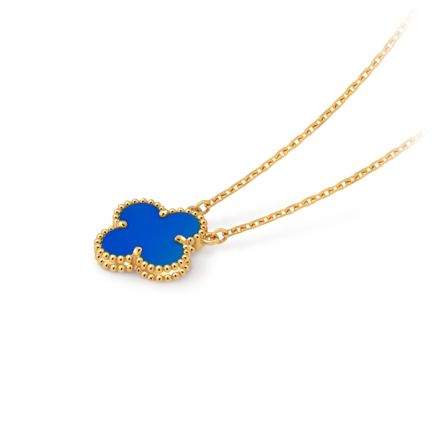 Collar Trébol Dorado y Azul