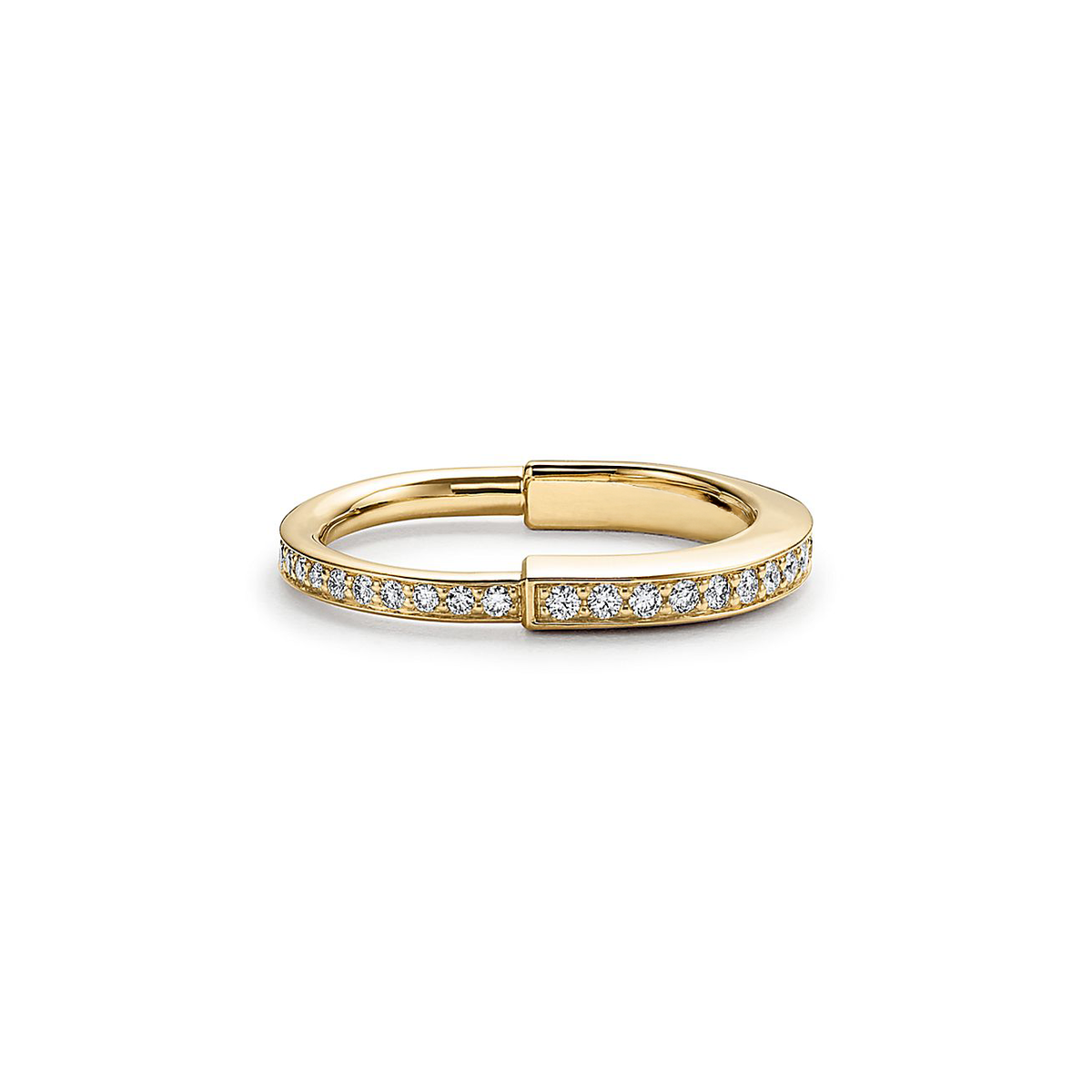 Anillo Lock Dorado Full Zirconias