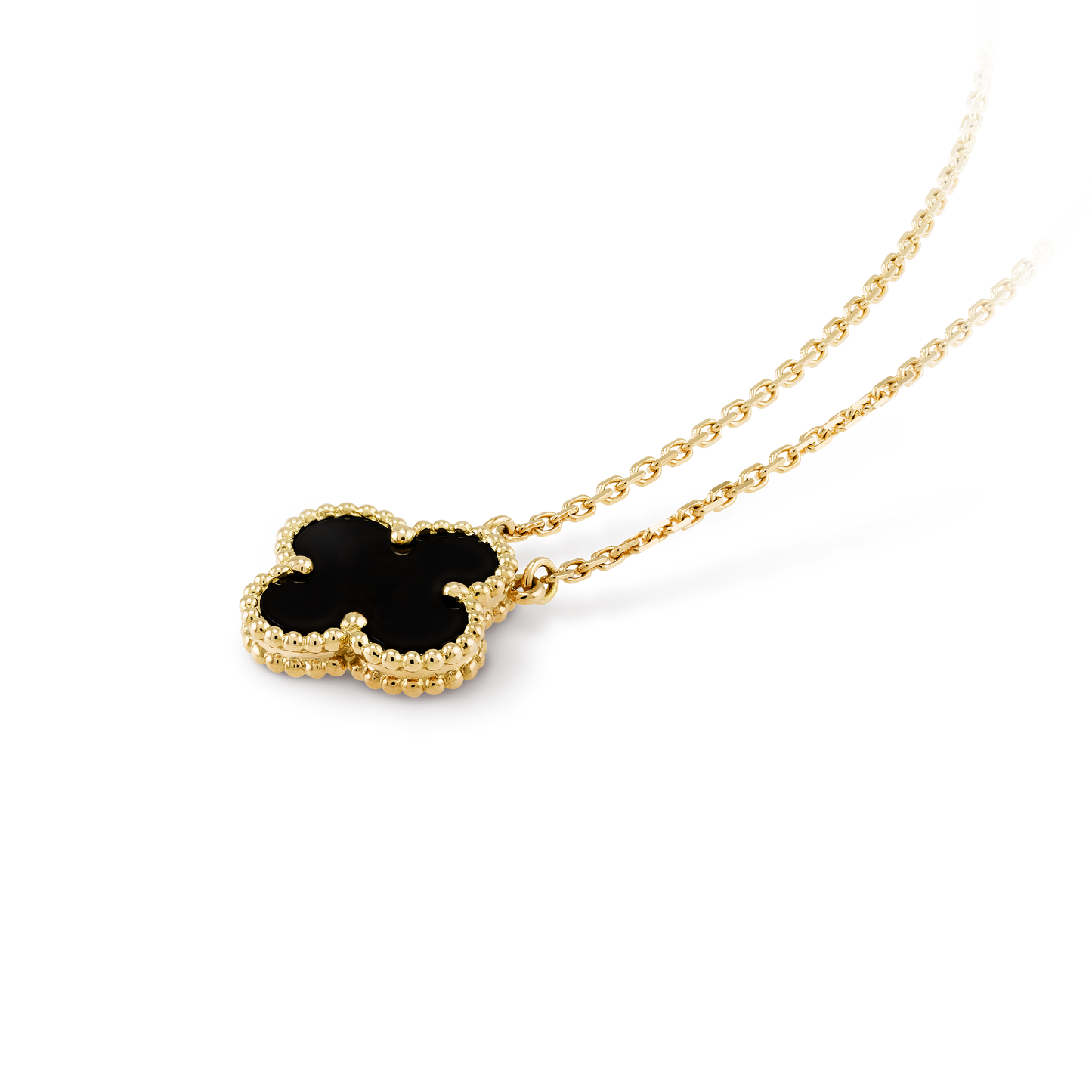 Collar Trébol Dorado y Negro