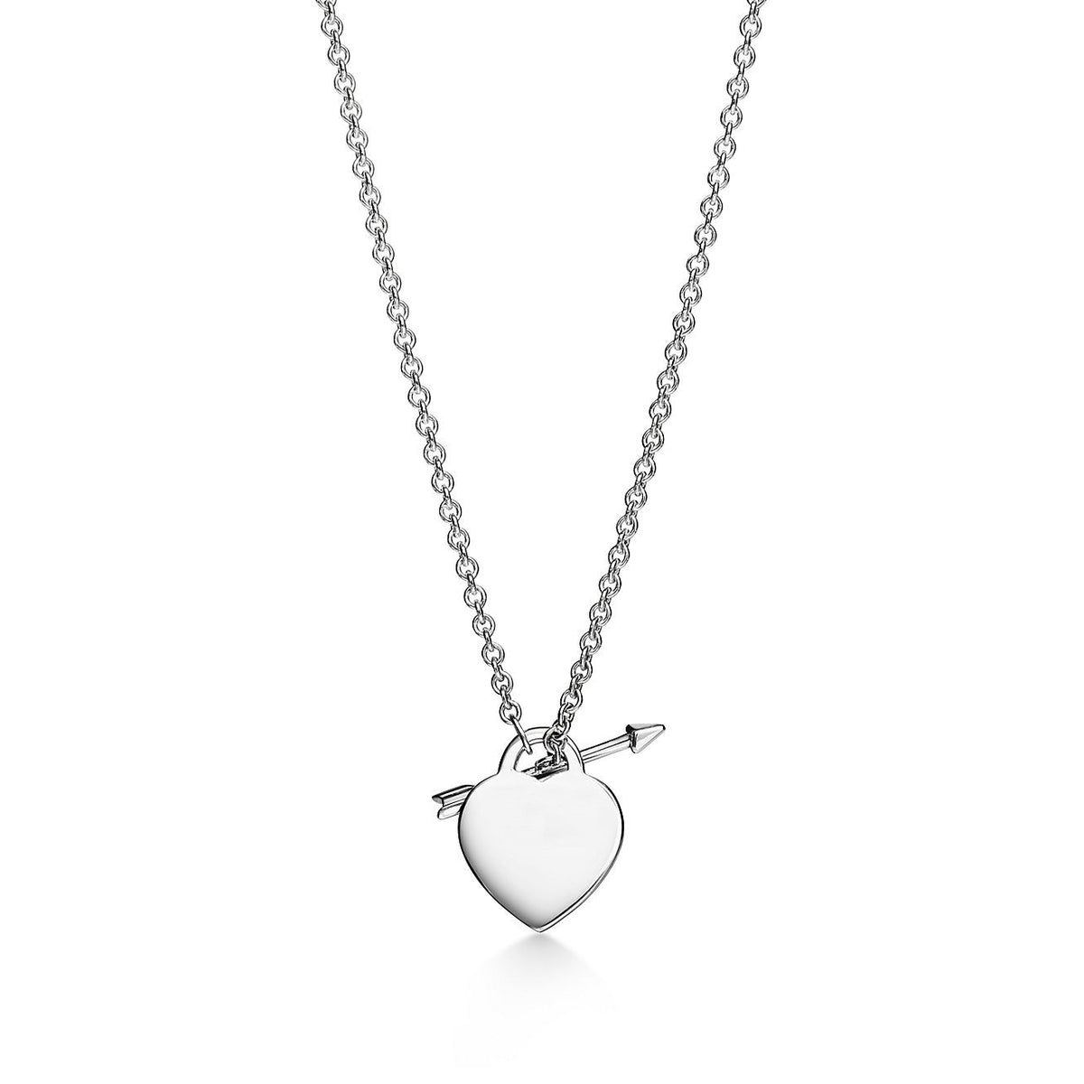 Collar Corazón Flecha Plateada