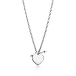 Collar Corazón Flecha Plateada