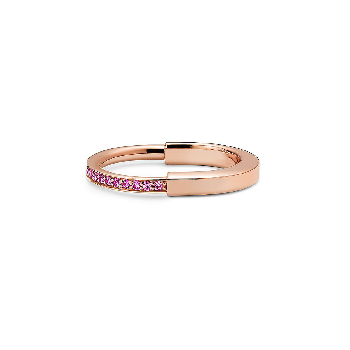 Anillo Lock Rosado Zirconias Rosadas