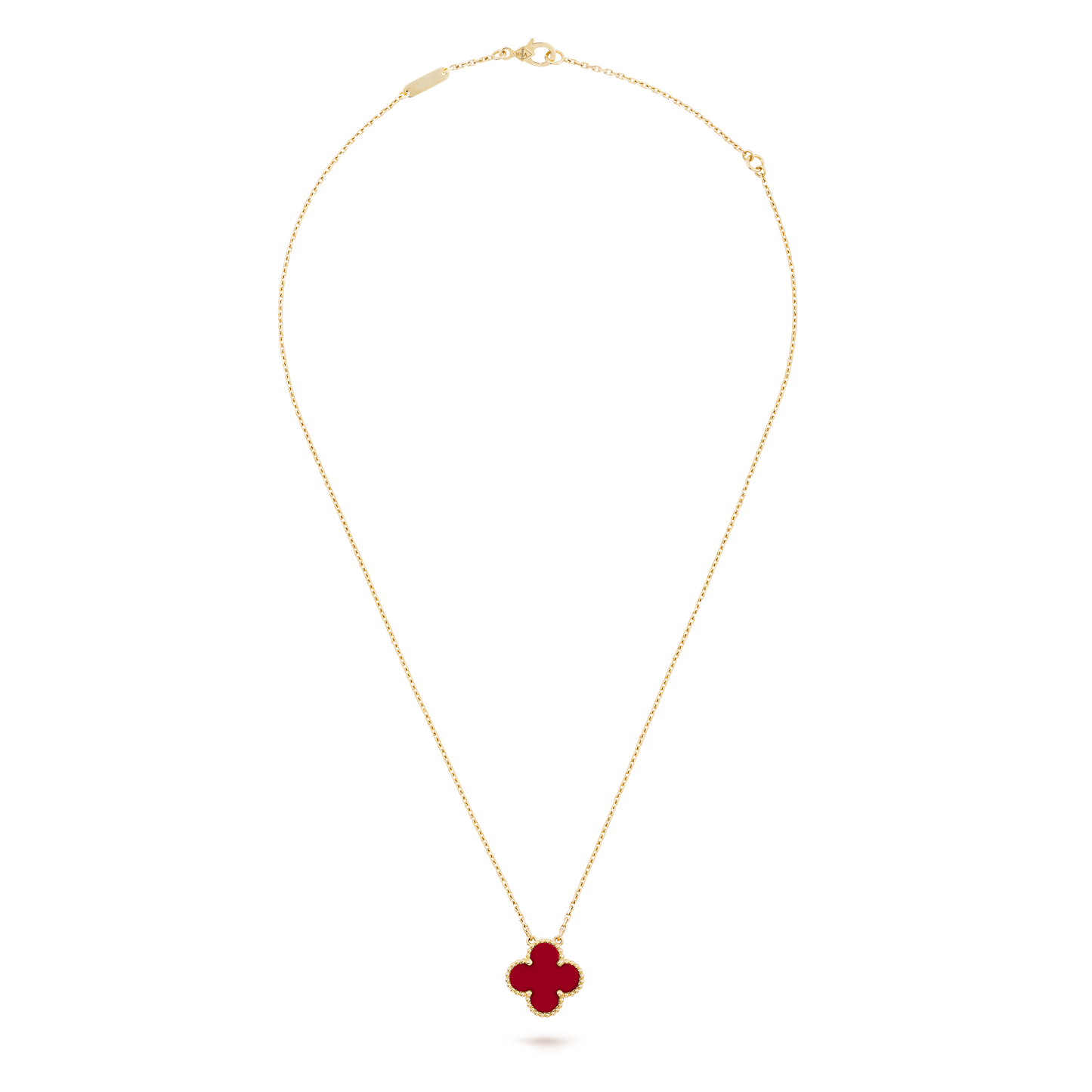Collar Trébol Dorado y Rojo