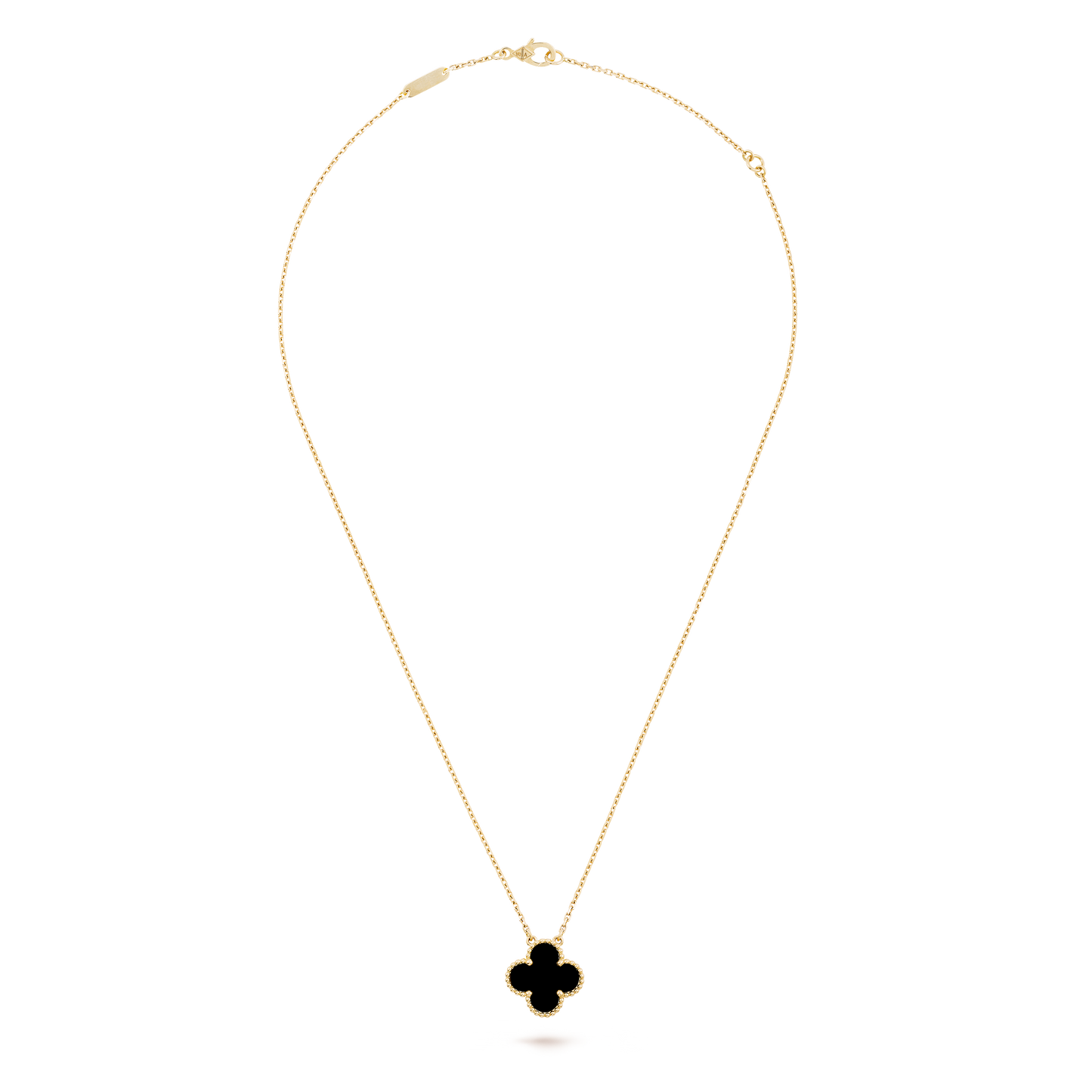 Collar Trébol Dorado y Negro