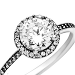 Anillo Clásico Zirconia Circular