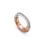 Anillo Lock Rosa Plata con Zirconias