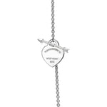 Collar Corazón Flecha Plateada