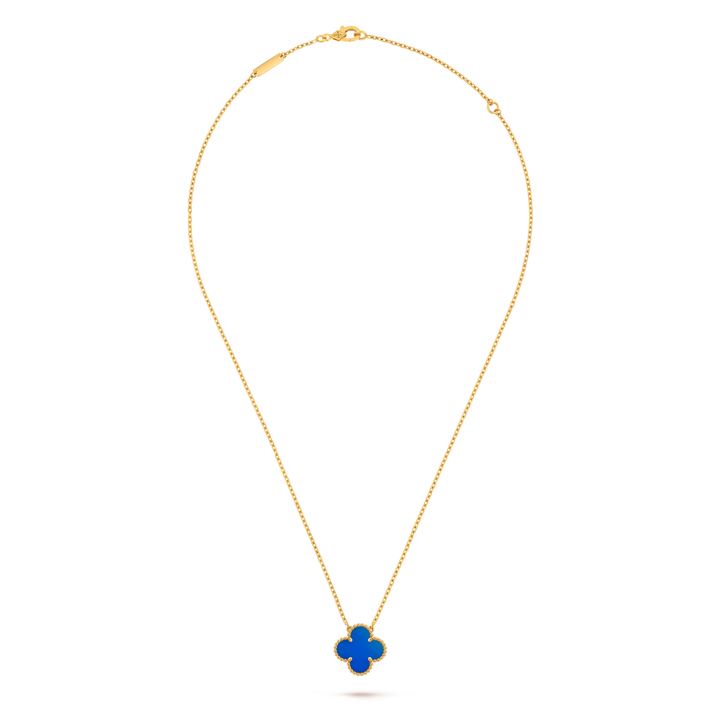 Collar Trébol Dorado y Azul