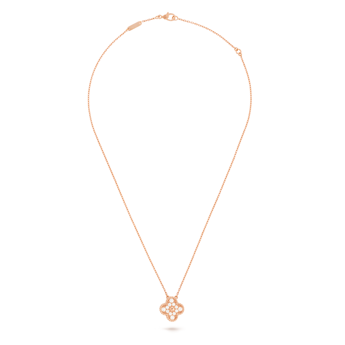 Collar Trébol Rosado y Blanco