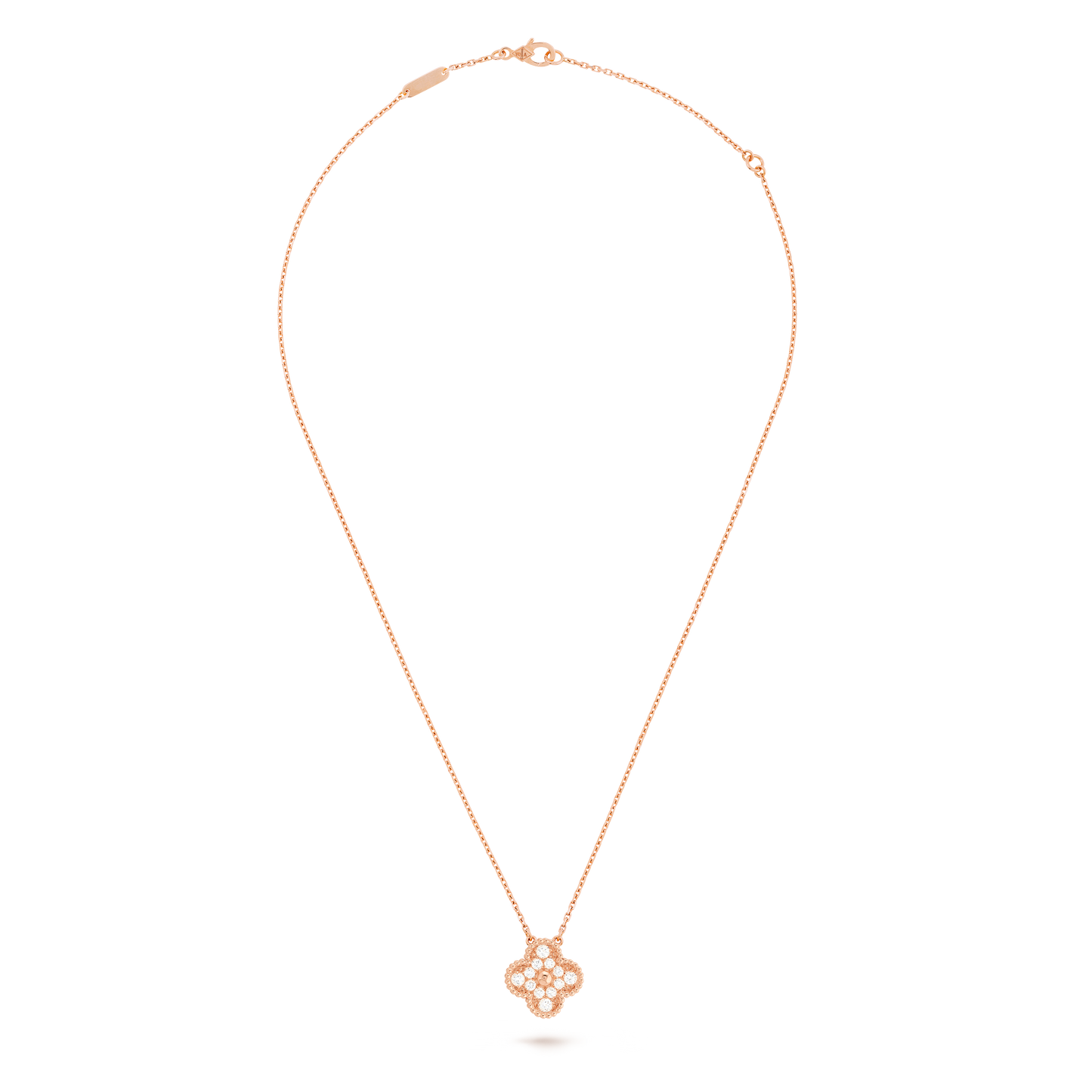 Collar Trébol Rosado y Blanco