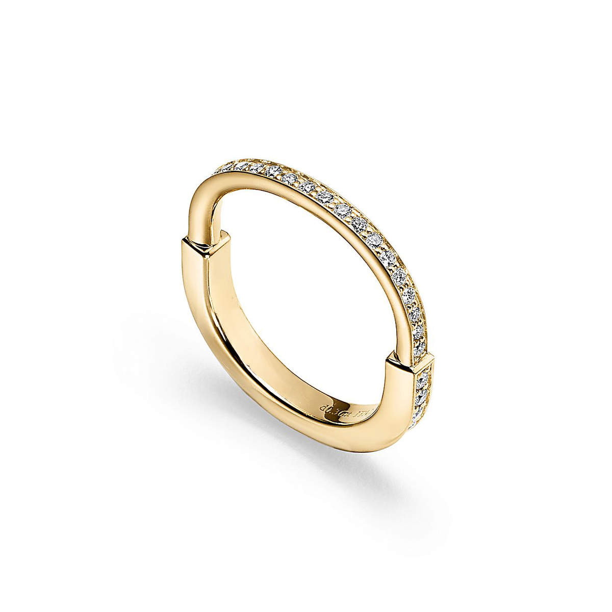 Anillo Lock Dorado Full Zirconias