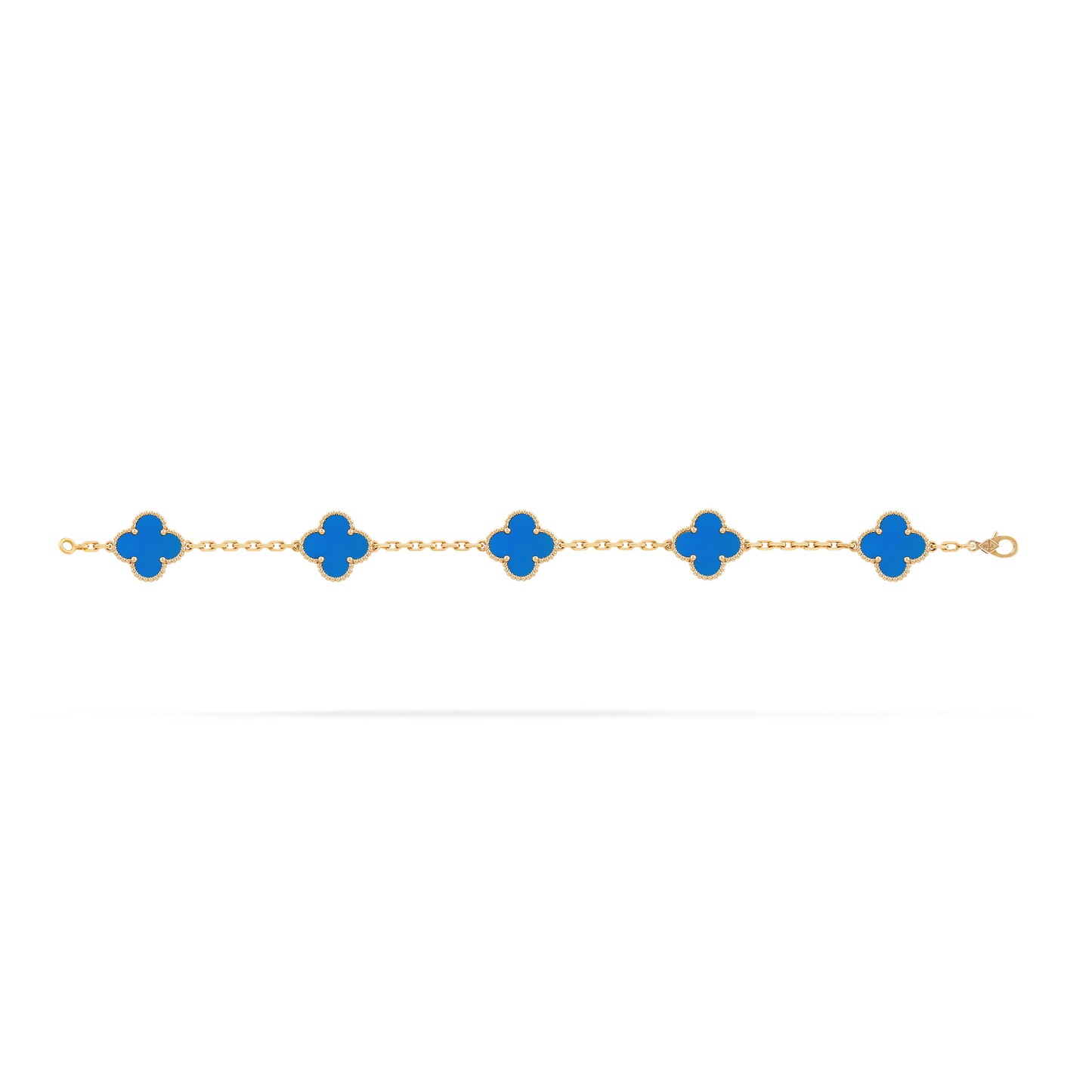 Pulsera Trébol Dorada y Azul