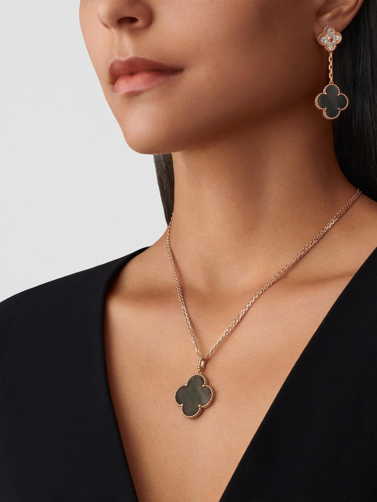 Pendientes Trébol Colgantes Rosado